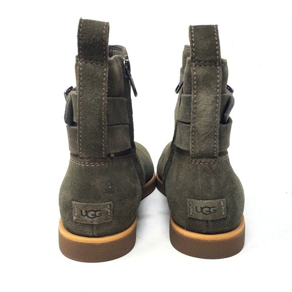 UGG Josefene Ankle Booties Slate Green Suede Leather Side Zip 1130526 Size US 8 - Picture 5 of 8